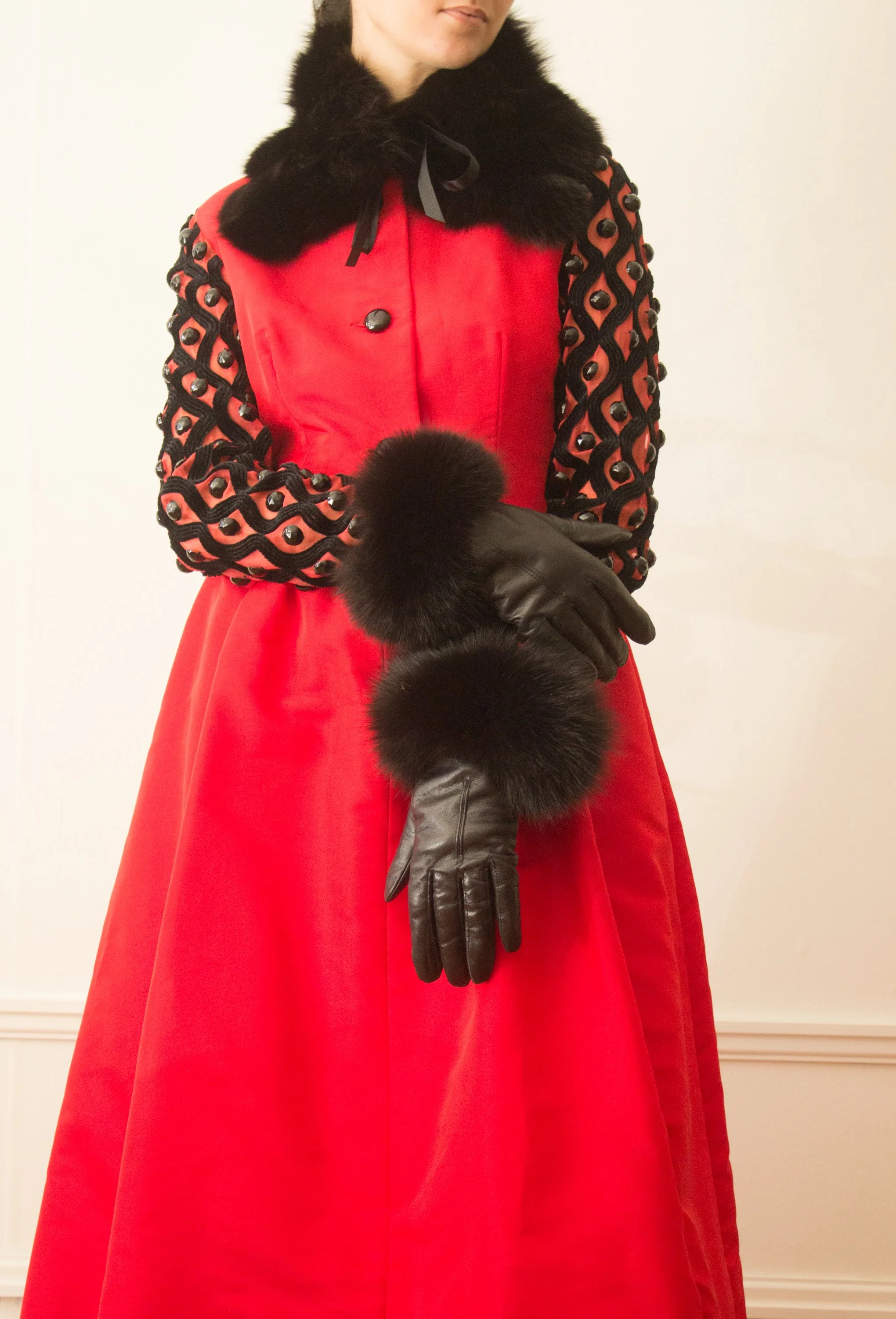 1980s Fox Fur Trimmed Leather Gloves — Wayward Collection